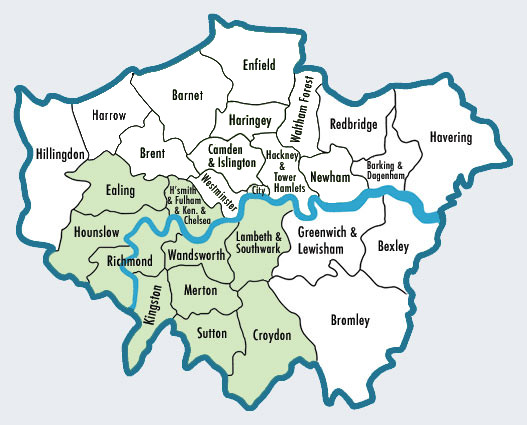 South West London Areas Map Computer Support It Solutions: North London, South West London. No Fix, No  Fee